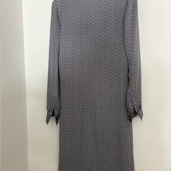 Tori Burch Christelle Blue & White Chain Print Silk Shirt Dress Size 0 nwot - Picture 2 of 6